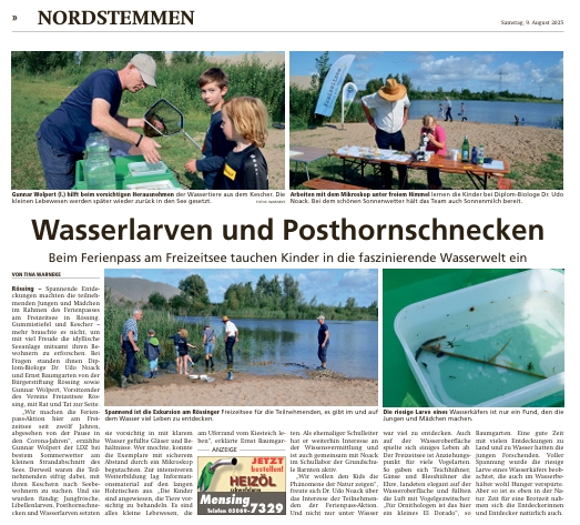 Tiere im Freizeitsee entdecken